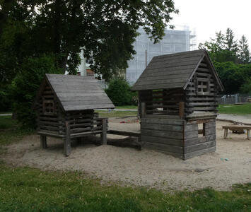 small wooden houses