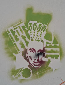 grafitti mans face
