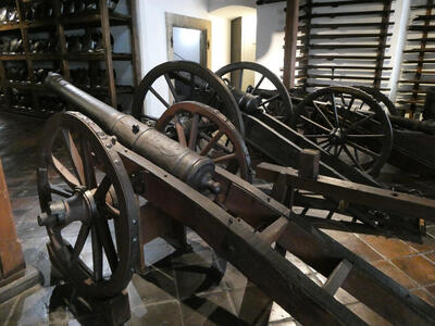 Three large cannons