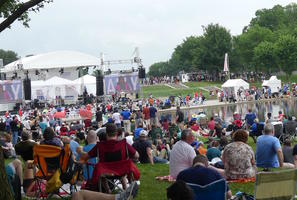 Long view of Reason Rally crowd and stage