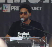 Speaker at rally