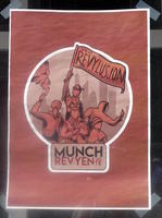 Poster with people holding sign: Viva la REVYLUSJON