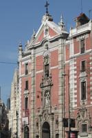 Pink brick church