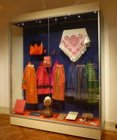 Multi-coloured women's traditional Czech clothing