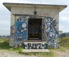 graffittied building graffittied building
