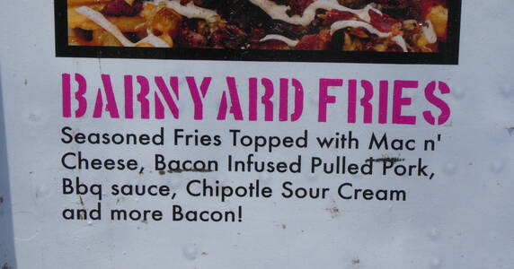 bad kerning on words &ldquo;Barnyard Fries&rdquo;