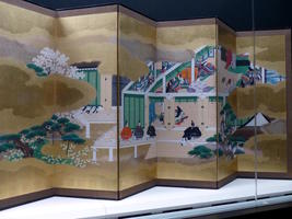folding screen with city life folding screen with city life
