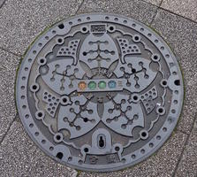 manhole cover with colored numbers manhole cover with colored numbers