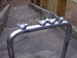 metal barricade with metal birds metal barricade with metal birds