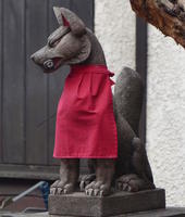 dog wolf or fox statue at shrine dog wolf or fox statue at shrine