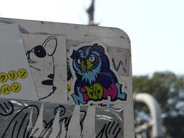 owl sticker on utility box owl sticker on utility box