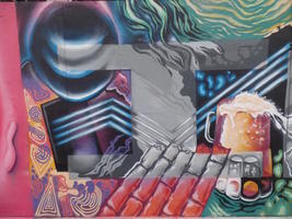 Mural panel with abstract design