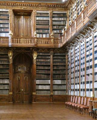 Two floors of shelves filled with books