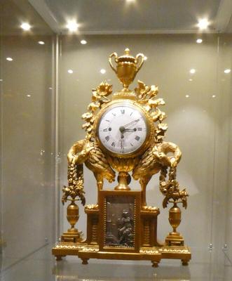Ornate gold desk clock