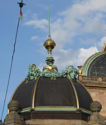 Spire atop dome