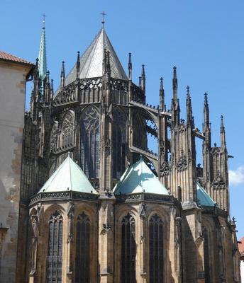 St. Vitus cathedral, showing flying buttresses.
