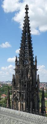 Spiky spire of gothic church